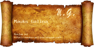 Mauks Galina névjegykártya